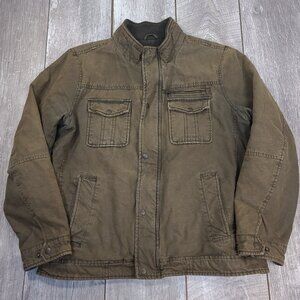 GH Bass Jacket Mens Size Lage Green Brown Chore Rucker Field Jacket